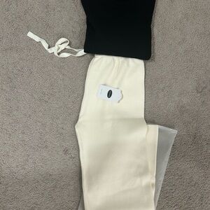 Cream Knit Wide Leg Pants | One Size | Korean Style | New